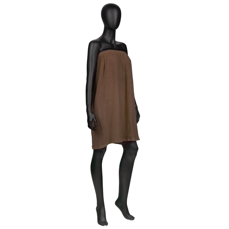 Cotton Wrap Towel Robe for Beauty Treatments Brown