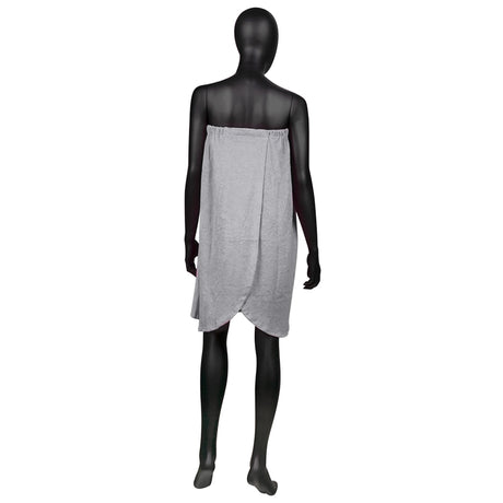 Cotton Wrap Towel Robe for Beauty Treatments Grey
