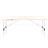 Folding massage table, aluminum comfort, 2-section cream