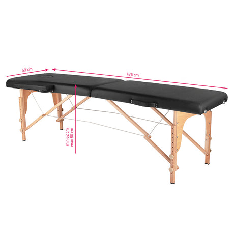 ActivFizjo Wooden Folding Massage Table Comfort 2-Sections Black