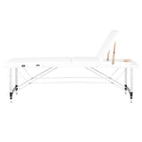 3-section aluminum comfort massage table, white