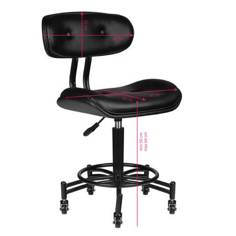 Gabbiano Black Florence Beauty Salon Stool