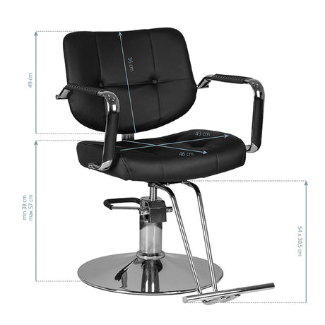 Gabbiano hairdressing chair vigo black