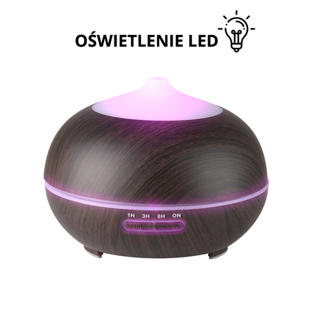Aroma Diffuser Air Humidifier SPA 06 Dark Wood 400ml with Timer