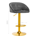 Bar stool QS-B16G VELVET GRAY