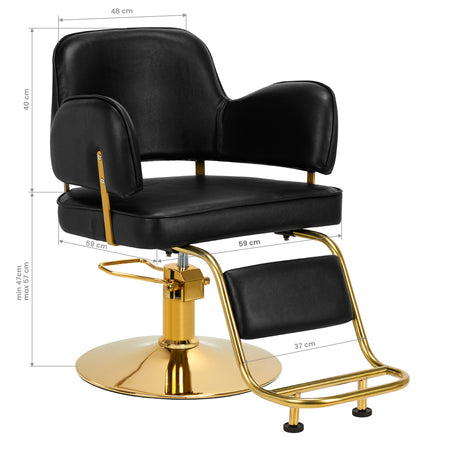 Hair System hairdressing chair Linz gold black