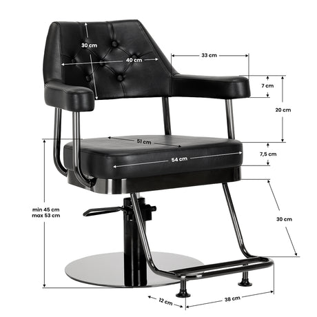 Gabbiano hairdressing chair Granda black