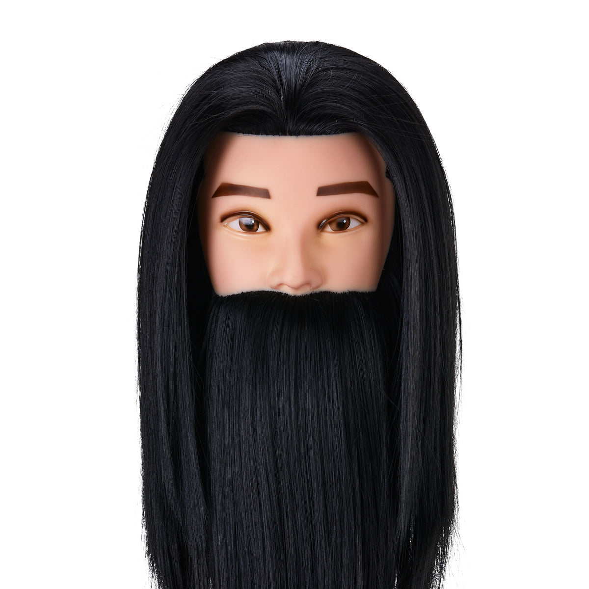 Gabbiano WZ4 Training Head With Beard, Synthetic Hair, Colour 1#, Length 8"+6"