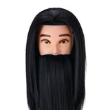 Gabbiano WZ4 Training Head With Beard, Synthetic Hair, Colour 1#, Length 8"+6"