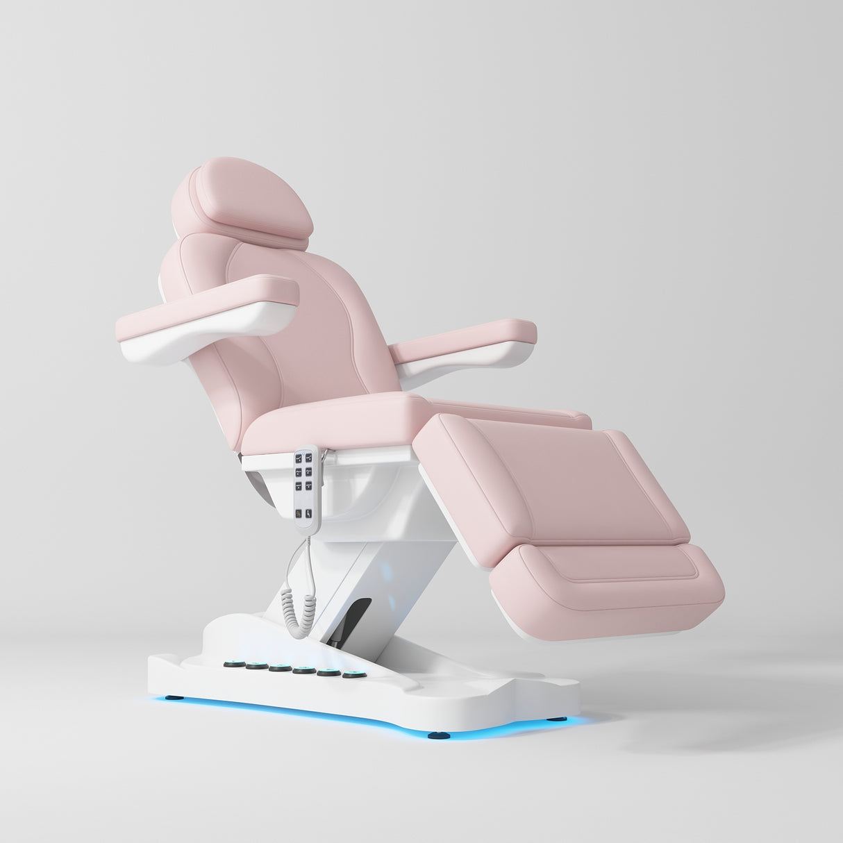 Manufakturo Éclat Salon Beauty Bed with Footrest Controls Light Pink