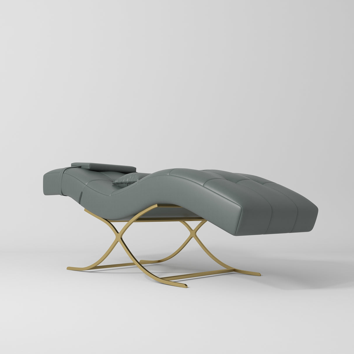 Manufakturo Elegance Lash Bed – Gold Frame & Adjustable Headrest Navy