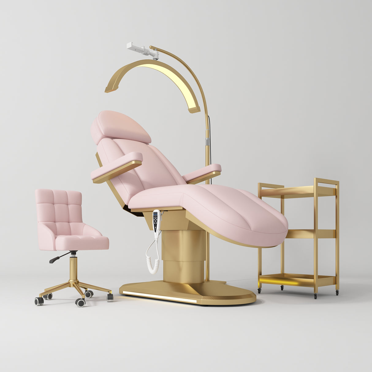 Manufakturo Étoile Light Pink The Complete Studio Set - Beauty Bed, Chair, Moonlight & Trolley