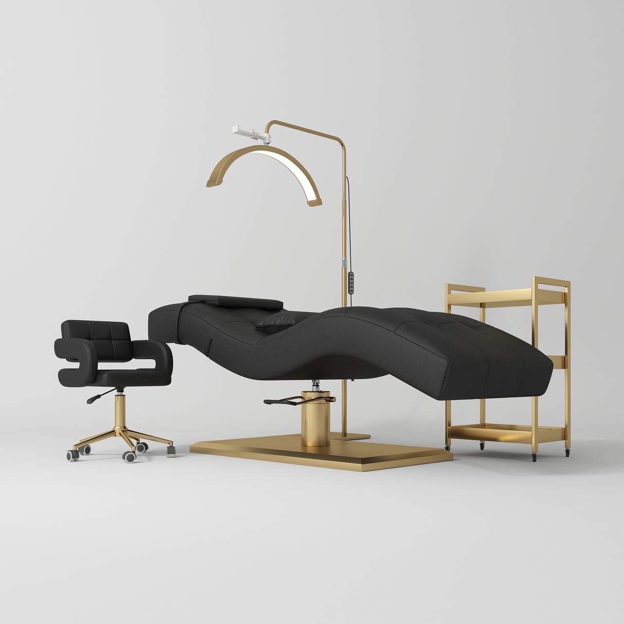 Manufakturo Prestige Black The Complete Studio Set - Lash Bed, Chair, Moonlight & Trolley