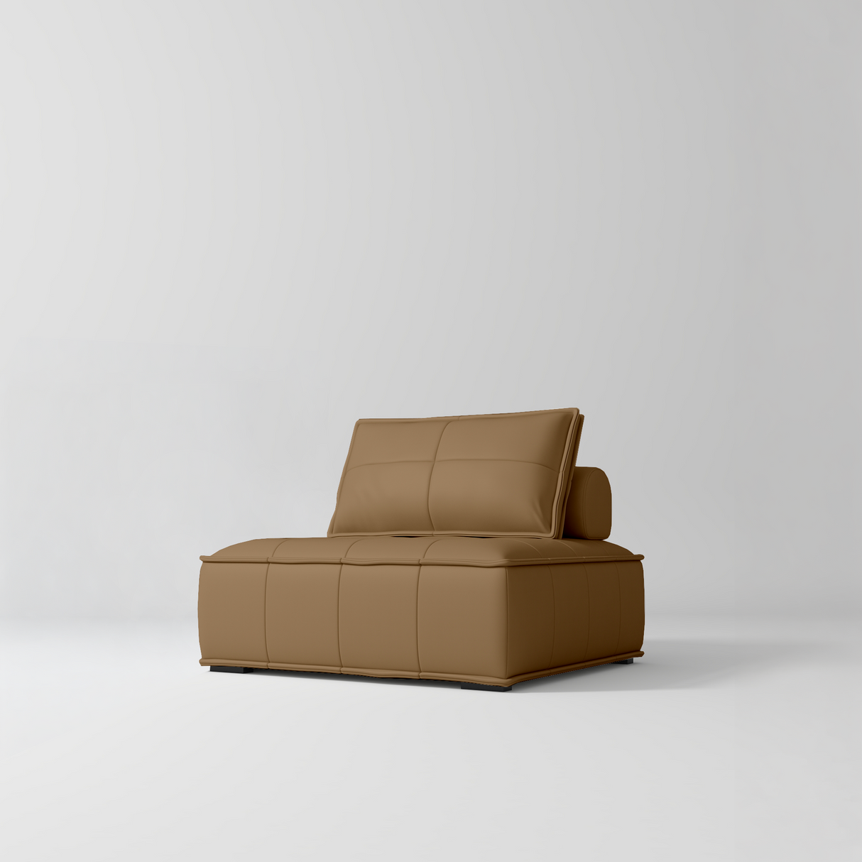Manufakturo Rhéa Luxury Boutique Sofa with Soft Upholstery for Salon Waiting Area Caramel