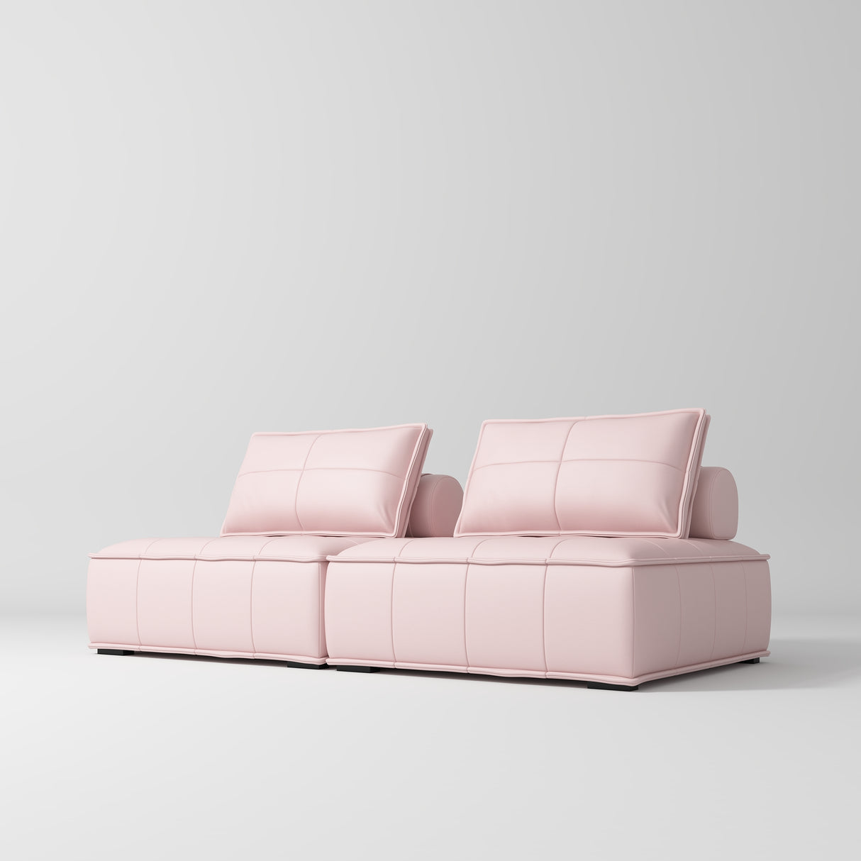 Manufakturo Rhéa Luxury Boutique Sofa with Soft Upholstery for Salon Waiting Area Light Pink