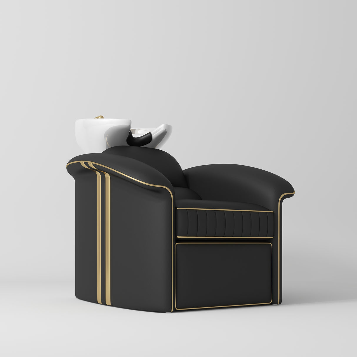 Manufakturo Monaco Luxury Hair Salon Backwash Unit Black - White Bowl