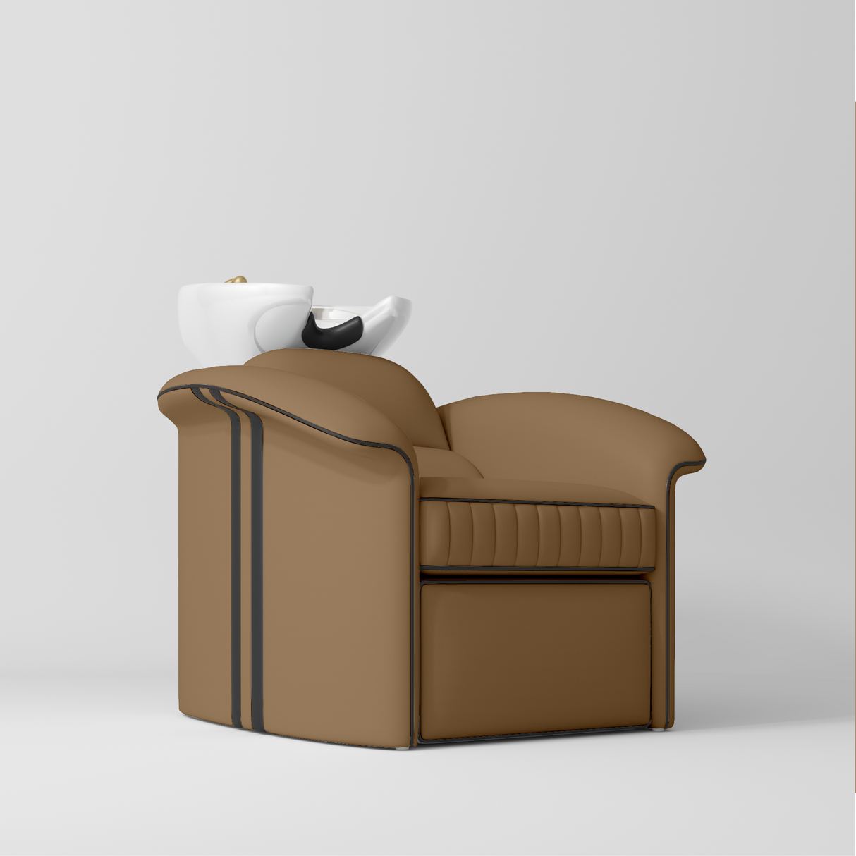 Manufakturo Monaco Luxury Hair Salon Backwash Unit Caramel - White Bowl