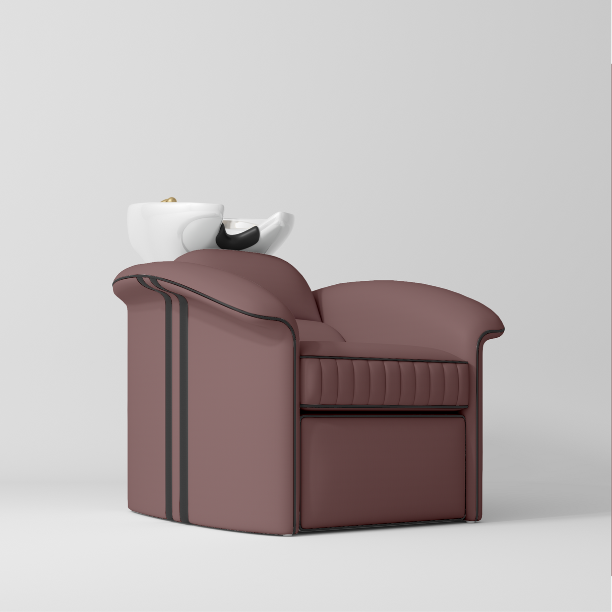 Manufakturo Monaco Luxury Hair Salon Backwash Unit Dusty Rose - White Bowl