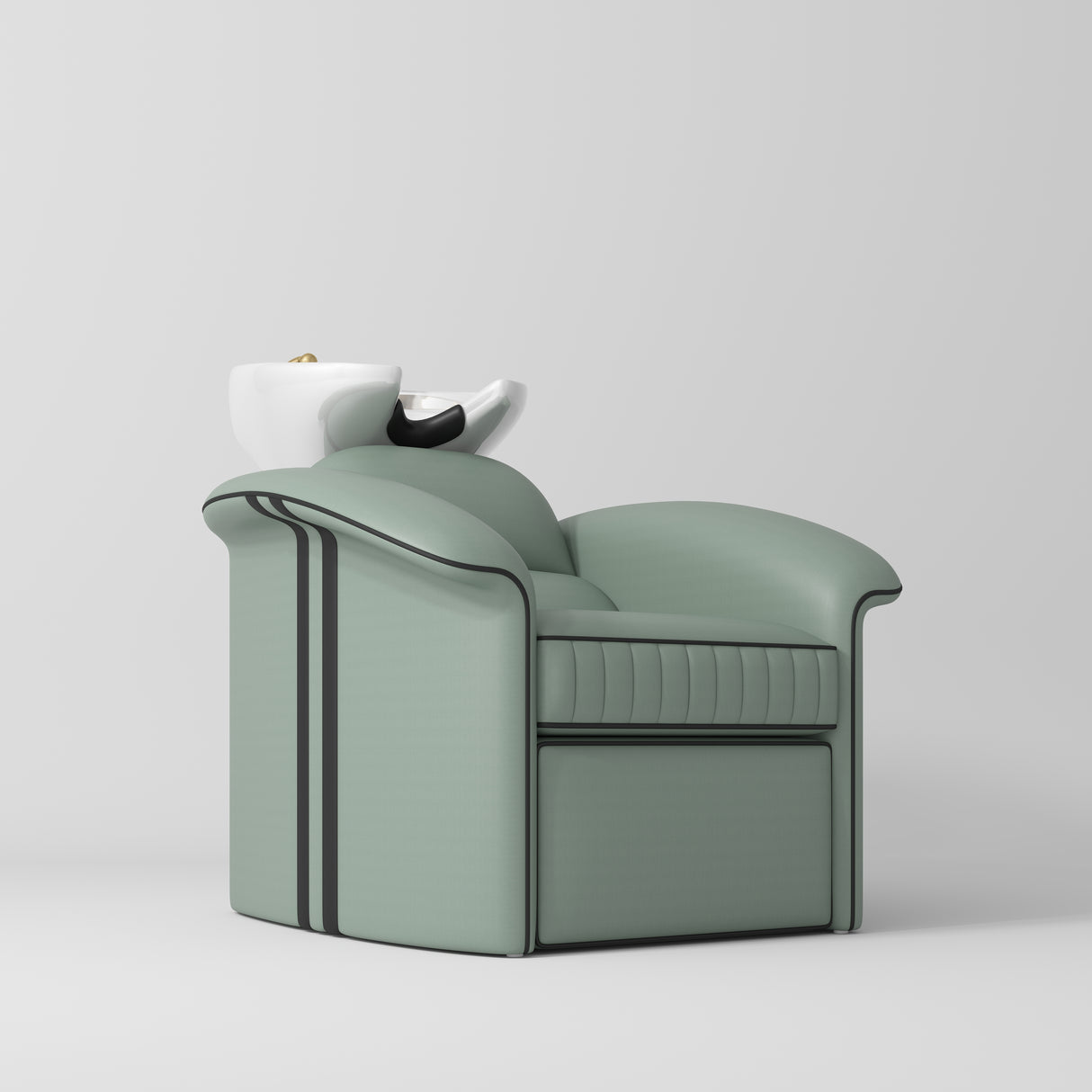 Manufakturo Monaco Luxury Hair Salon Backwash Unit Olive - White Bowl