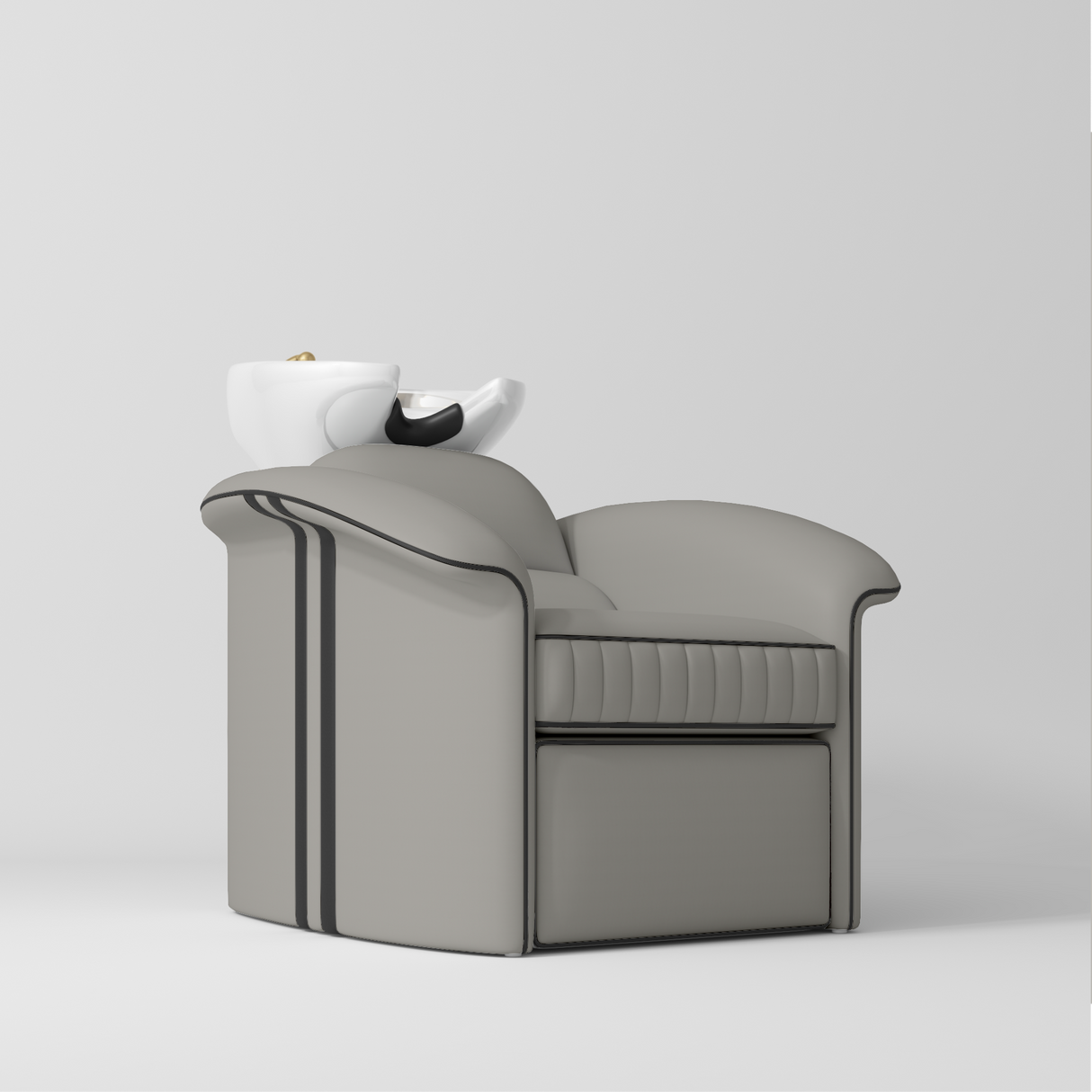 Manufakturo Monaco Luxury Hair Salon Backwash Unit Pearl Greige - White Bowl