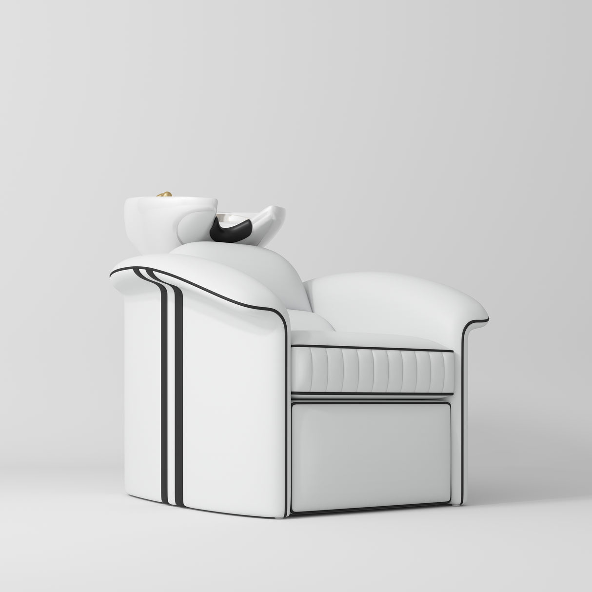 Manufakturo Monaco Luxury Hair Salon Backwash Unit White - White Bowl