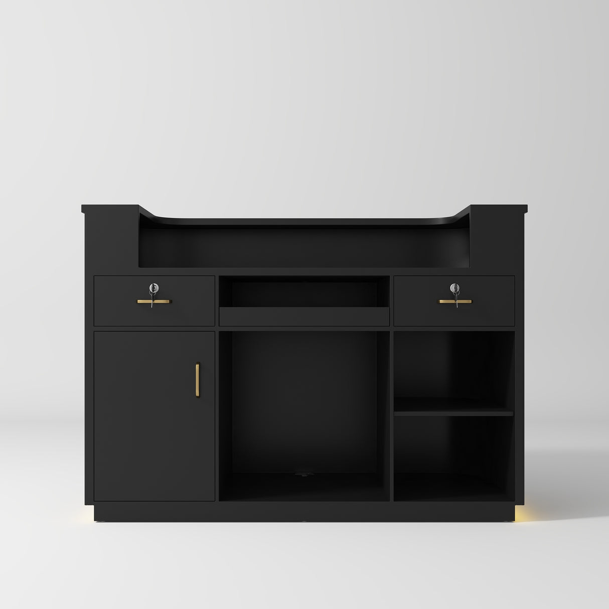 Manufakturo Averne Reception Desk - Sleek & Modern Design with LED Black