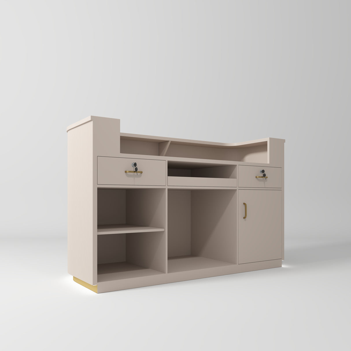 Manufakturo Complete Set 01 Reception Area for Luxury Salon Waiting Area Brown