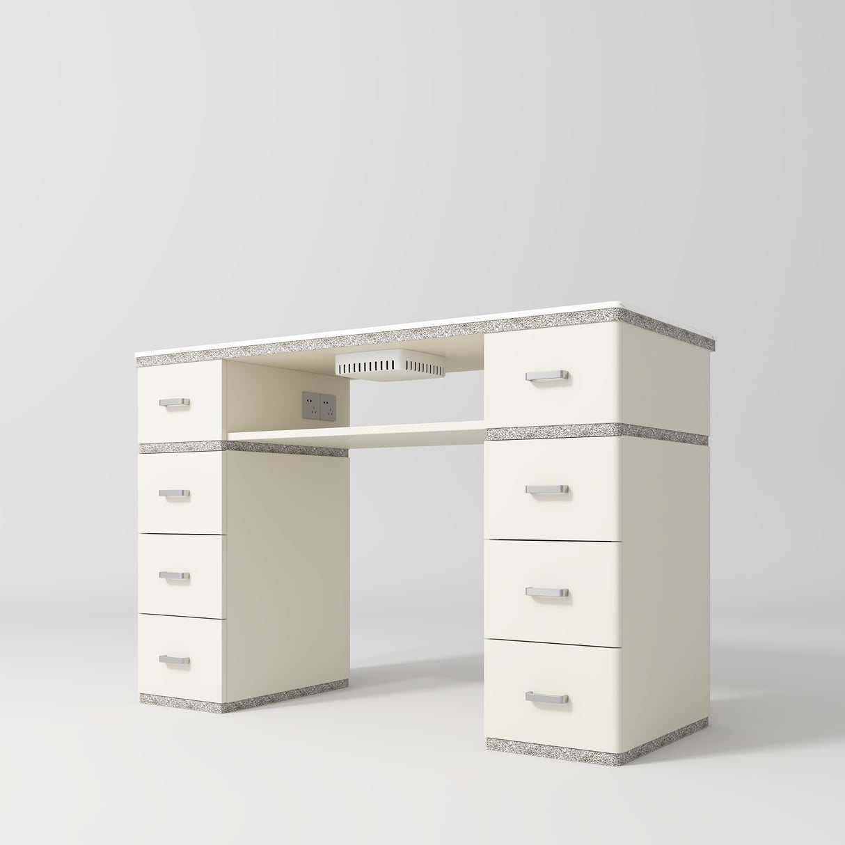 Manufakturo Manicure Crystal Touch Set - Table with Absorber & Two Chairs Creamy