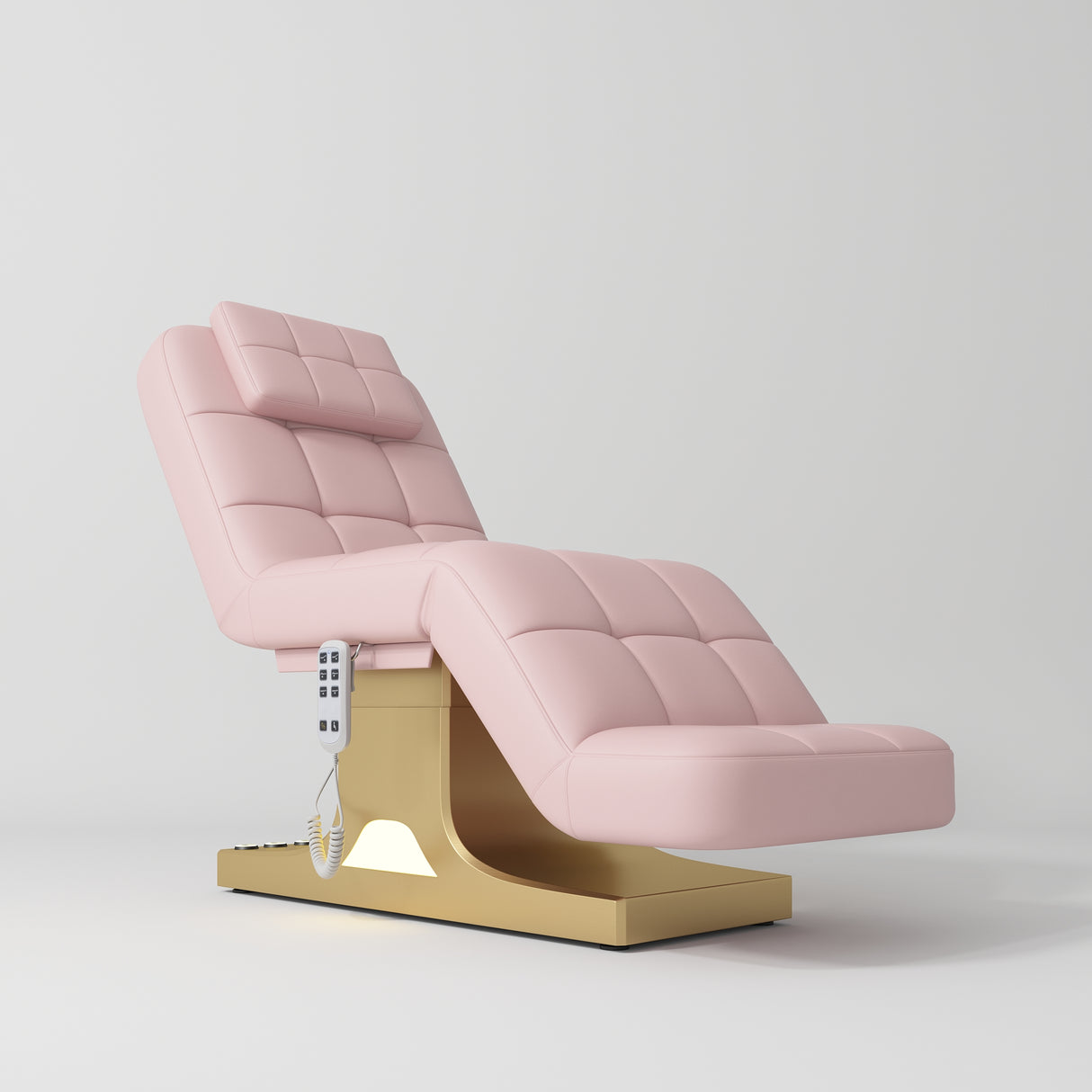 Manufakturo Saphir version A Bare Blush – 4-Piece Beauty Studio Set: Luxury Bed, Chair, Lamp & Trolley