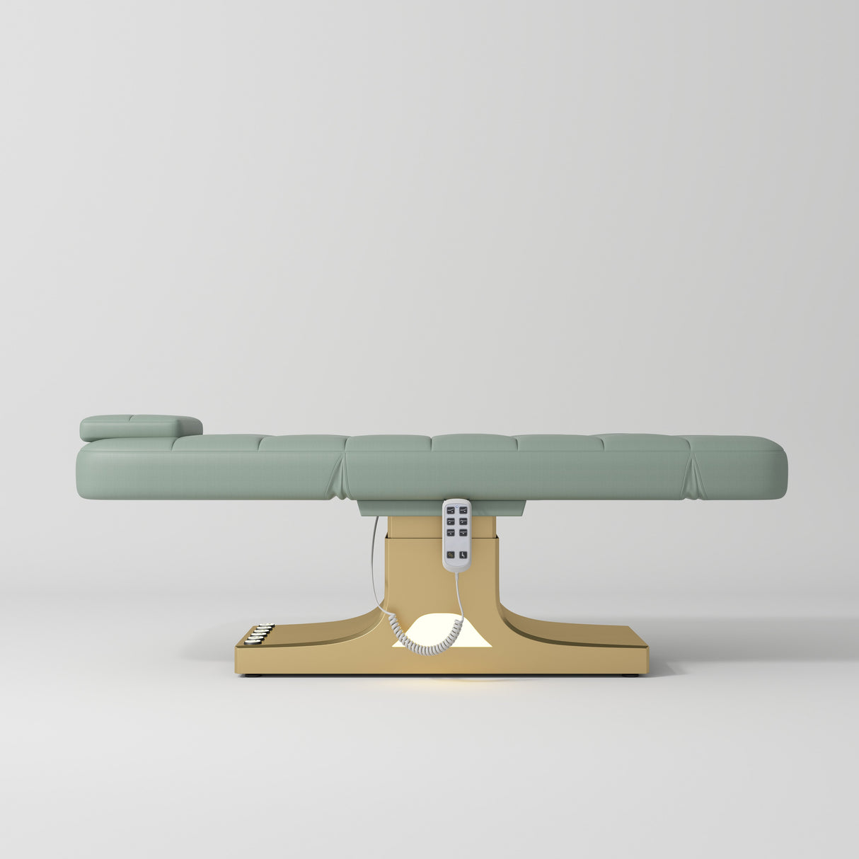 Manufakturo Saphir version A Olive – 4-Piece Beauty Studio Set: Luxury Bed, Chair, Lamp & Trolley