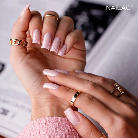 NaiLac Hybrid UV/LED Glammy Rubber Base Milk & Powder Nail Styling
