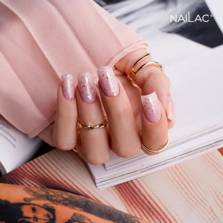 NaiLac Hybrid UV/LED Glammy Rubber Base Powder & Rouge Nails Styling