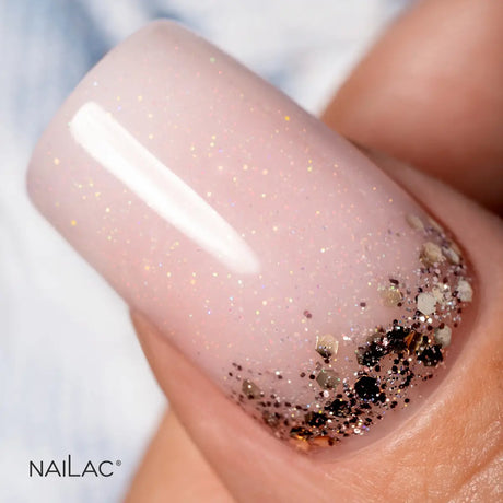 NaiLac Hybrid UV/LED Top OpalX Blush Gold Nail Style