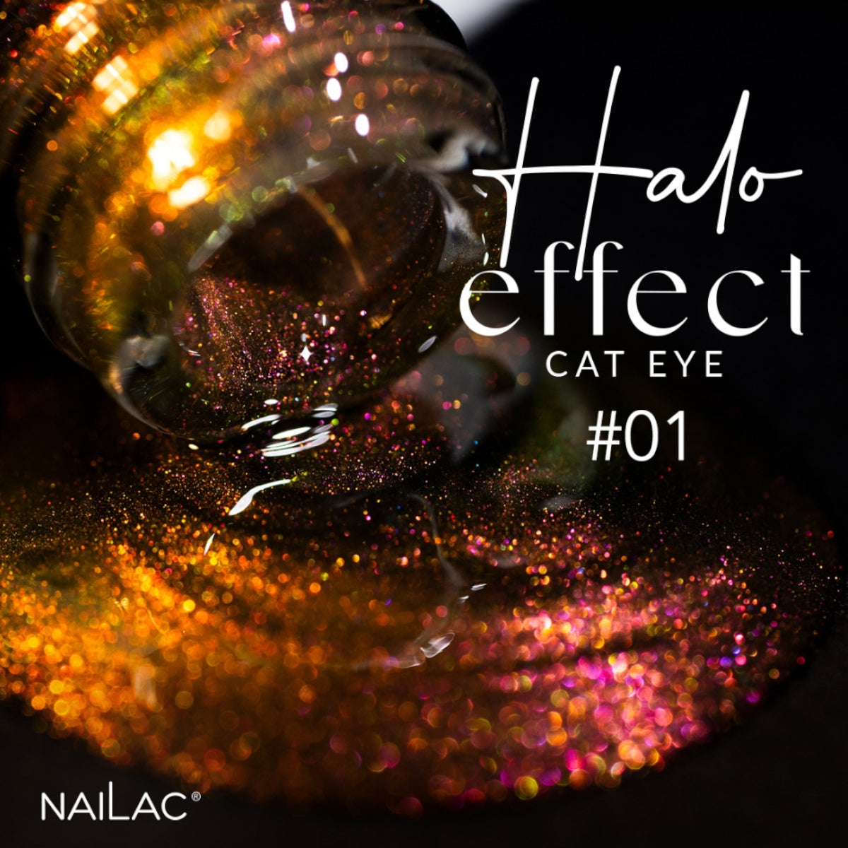 NaiLac UV/LED Gel Nail Polish Halo Effect Cat Eye Glitter 01