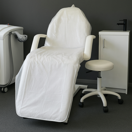 PVC Reusable Beauty Chair / Bed Cover with Tie Tapes