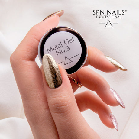 SPN Nails Metal Gel No.3 White Gold Swatch