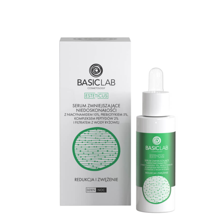 BasicLab Face Serum Reducing Imperfecions with Niacinamide 10% & Prebiotic 5%