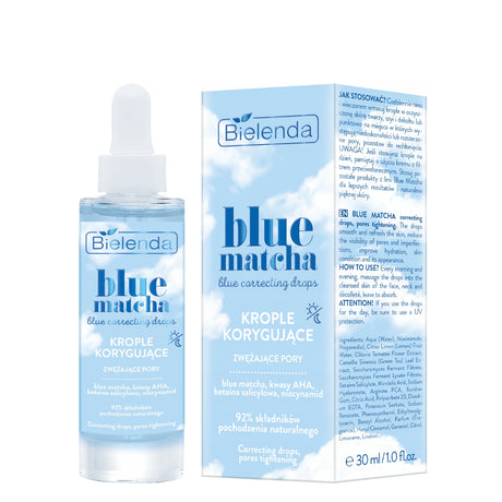 Bielenda Blue Matcha Pores Tightening Correcting Drops-Serum 30ml - Roxie Cosmetics