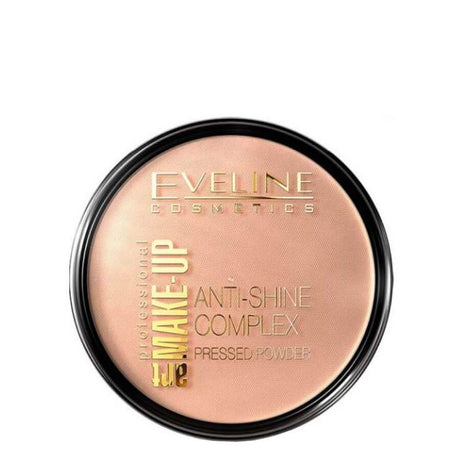 eveline anti shine pressed powder medium beige