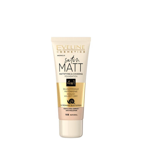 eveline cosmetics satin matt 4in1 foundation 103 natural