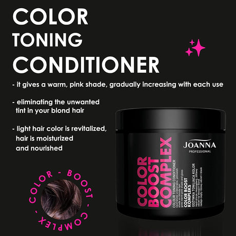 Joanna Professional Color Boost Complex Colour Toning Conditioner Features - Roxie Cosmetics