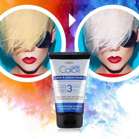 Joanna Ultra Color Silver Platinium Colouring Conditioner effect