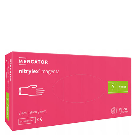 Mercator Nitrile Gloves Powder-Free Magenta S - Roxie Cosmetics
