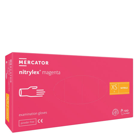 Mercator Nitrile Gloves Powder-Free Magenta XS - Roxie Cosmetics