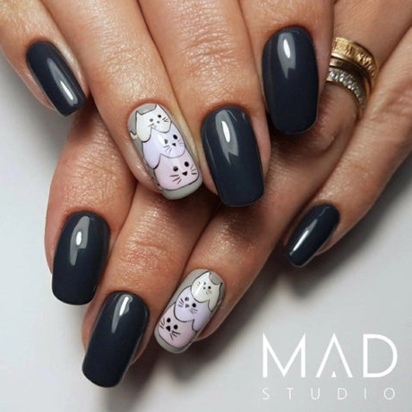 NaiLac UV/LED Gel Nail Polish 090 Dark Grey Nails Styling