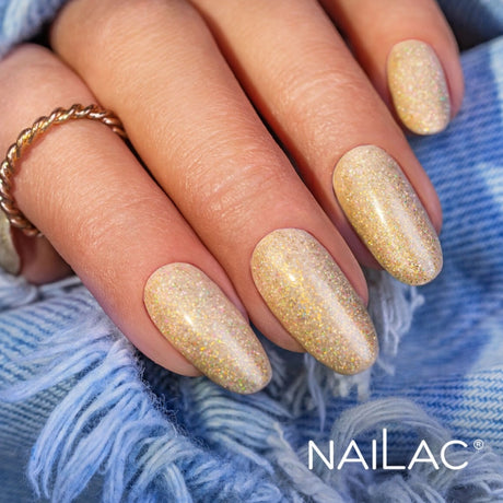 NaiLac Hybrid UV/LED Top Laser Holo Gold 7ml