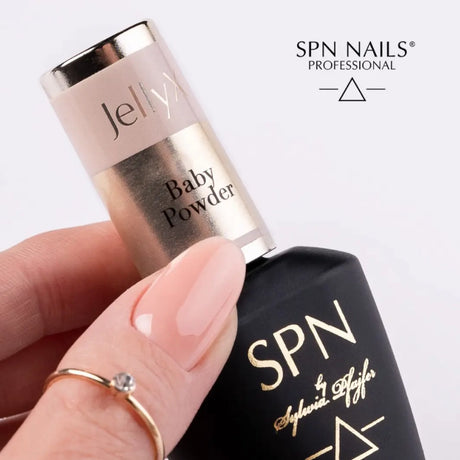 SPN Nails Jellyx UV/LED Gel Nail Polish Baby Powder on the nails