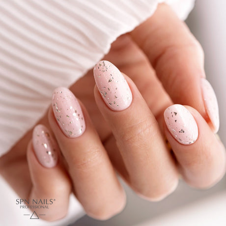 SPN Nails UV LaQ Bling Top White Gold Nails