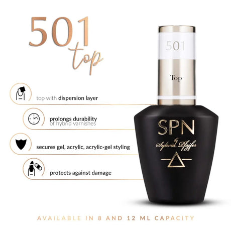 SPN Nails UV LaQ Hybrid Top Coat 501 features