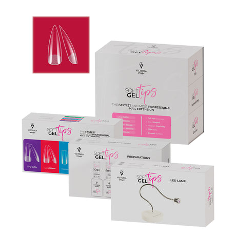 Victoria Vynn Soft Gel Tips Long Stiletto Complete Kit with LED Lamp - Roxie Cosmetics